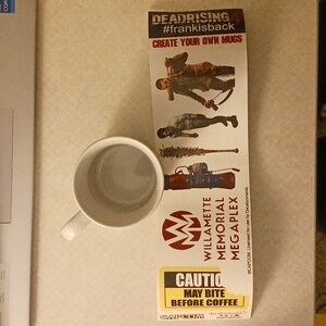 White mug with deadrising 4 stickers (create your own mug)